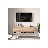 Mueble Mesa TV Moderno con 1 Puerta y Estantes en Melamina Color Madera - 100x31.5x29.6cm