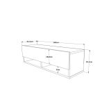 Mueble Mesa TV Moderno con 1 Puerta y Estantes en Melamina Color Madera - 100x31.5x29.6cm