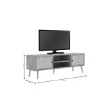 Mueble Mesa TV de Ratán en Color Negro-Natural 150x39x49 cm - 2 Puertas - Estilo y Durabilidad.