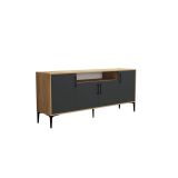 Buffet de Melamina Natural-Gris Oscuro-Negro