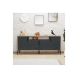 Buffet de Melamina Natural-Gris Oscuro-Negro
