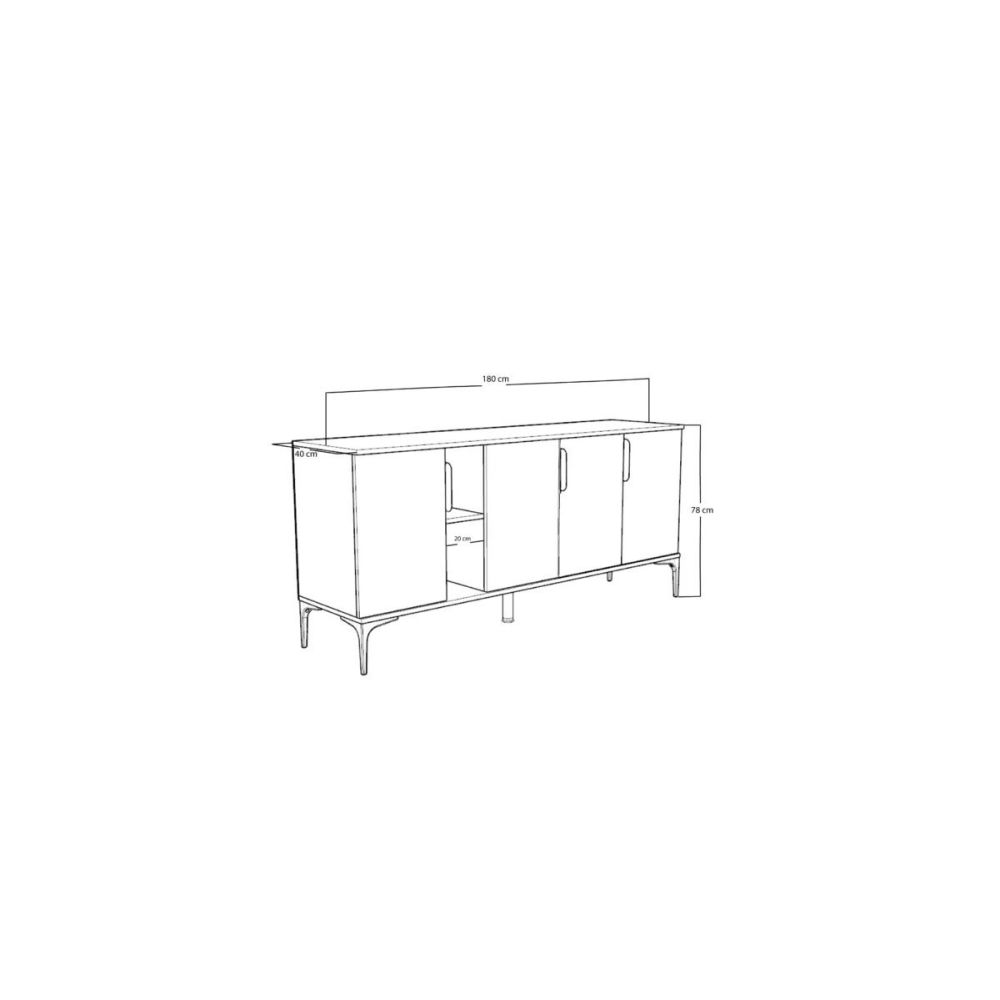 Buffet en Melamina Gris Oscuro y Roble, Diseño Moderno