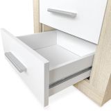 BricoExpo - Pack Cabecero de 160 x 120 cm + 2 Mesitas de Noche |Color Cambria y Blanco (para Cama de 135-140 o 160)