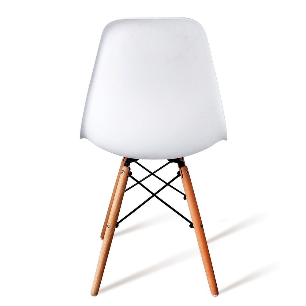 Pack 4 Sillas de Comedor, Sillas Cocinas, Acabado en Blanco y Madera, Medidas: 45 cm (Ancho) x 53 cm (Largo) x 83 cm (Alto)