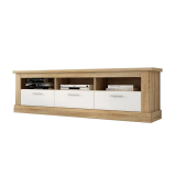 Mueble de Comedor, Mueble Salón, Acabado en Blanco y Cambria, Medidas: 305 cm (Ancho) x 174,7 cm (Alto) x 41,8 cm (Fondo)