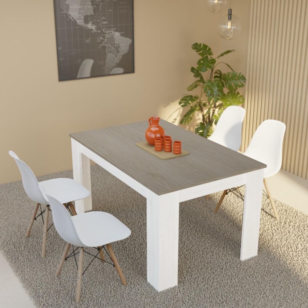 Mesa de Comedor Extensible, Mesa Salón, Robusta, Color Andersen Pino, andersen pino gris