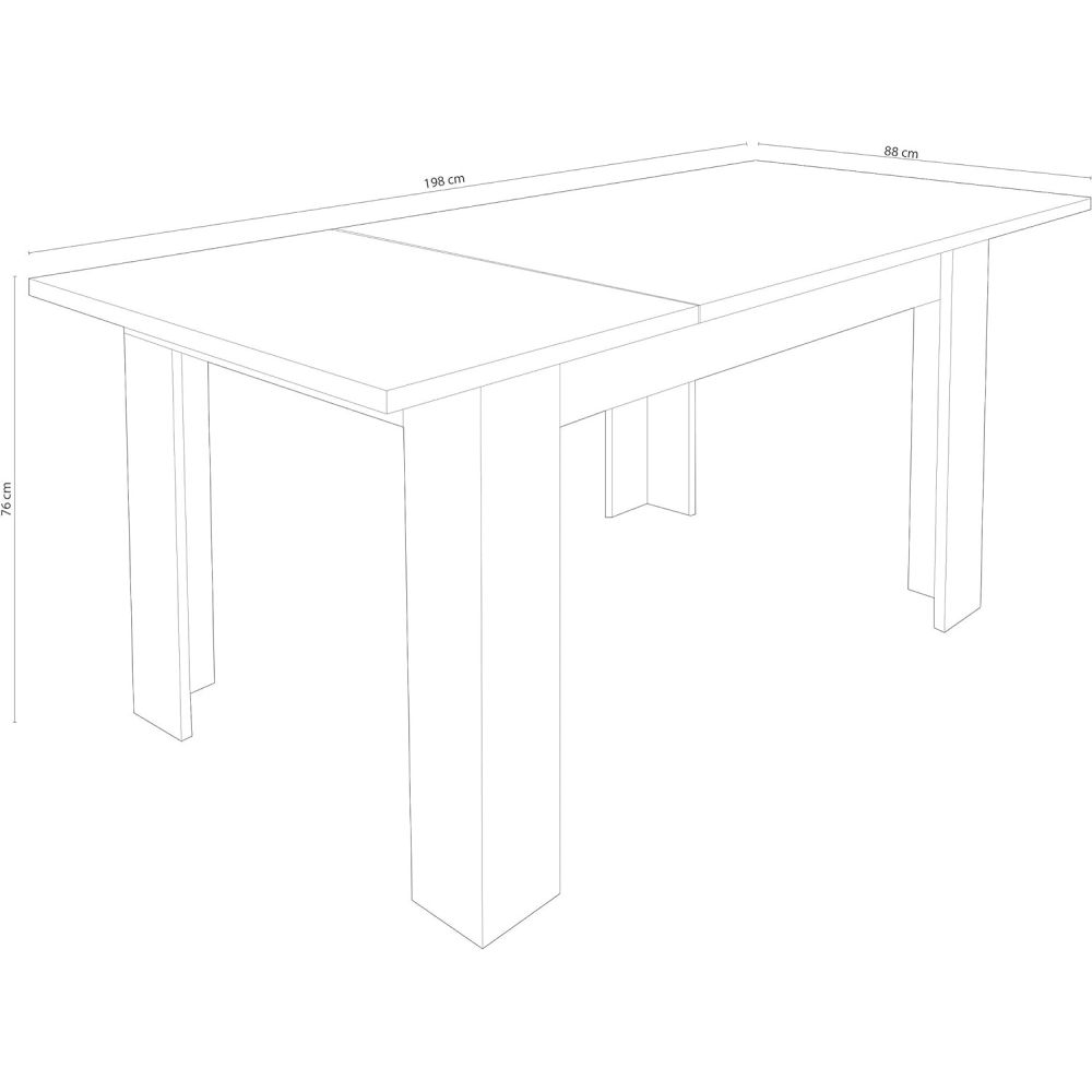 Mesa de Comedor Extensible, Mesa Salón, Robusta, Color Andersen Pino, andersen pino gris