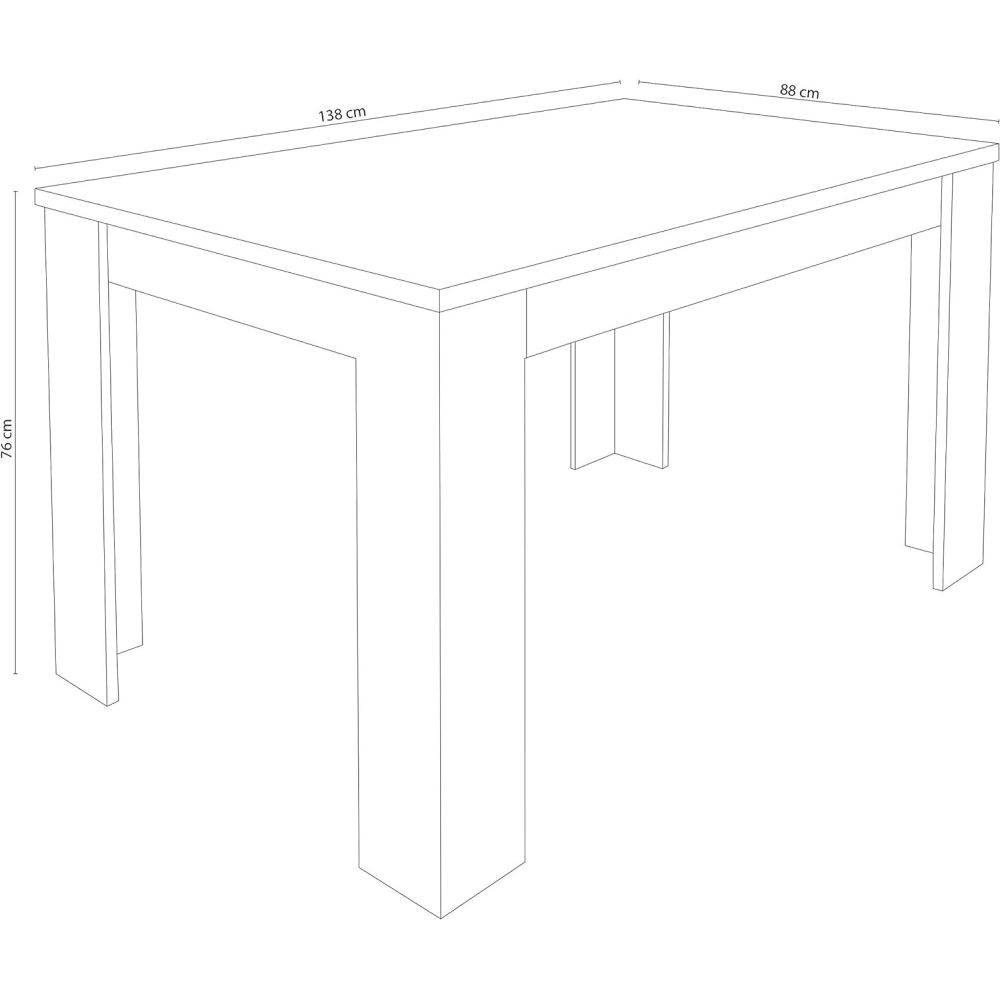 Mesa de Comedor Extensible, Mesa Salón, Robusta, Color Andersen Pino, andersen pino gris