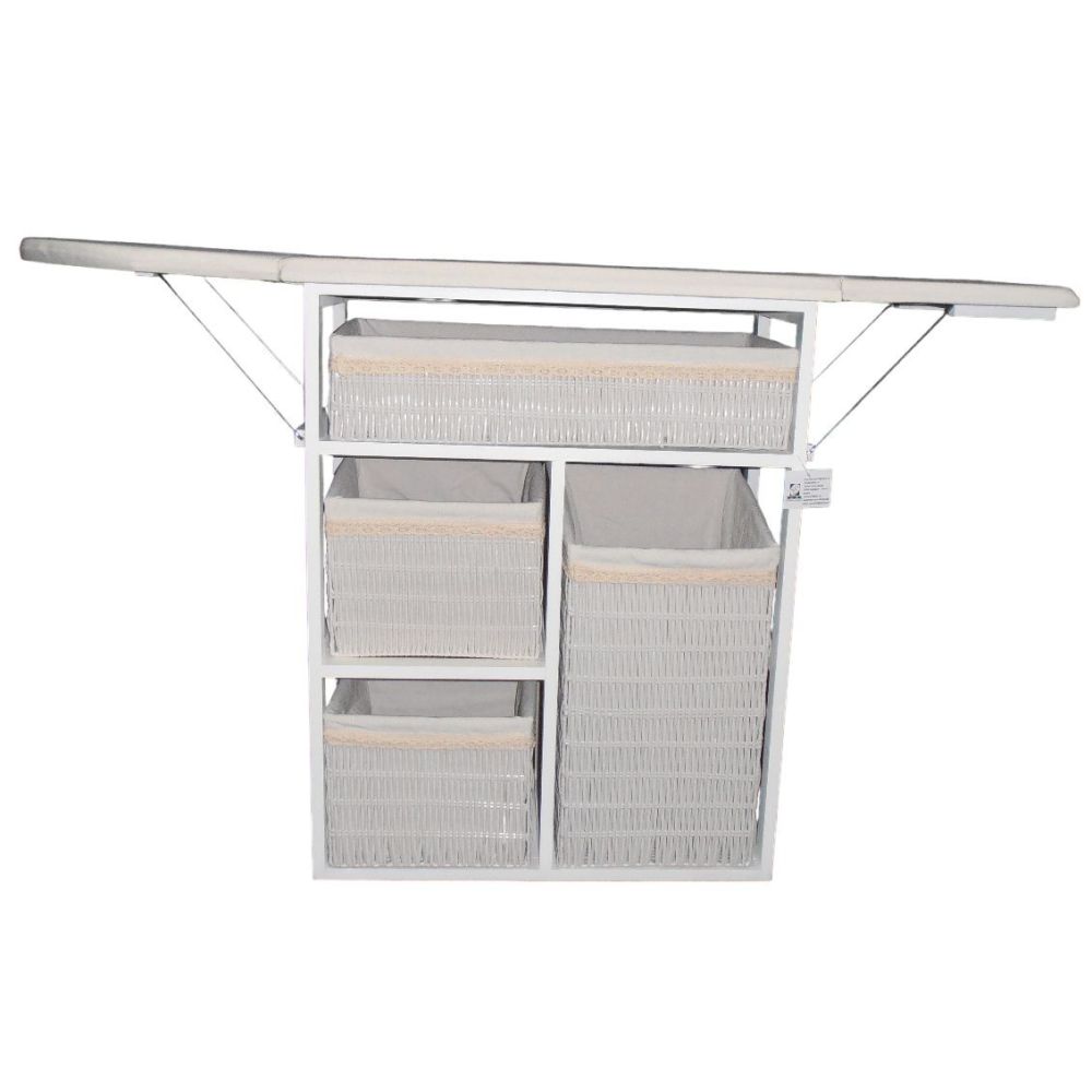 Mueble de plancha Lisboa color blanco con 4 cajones