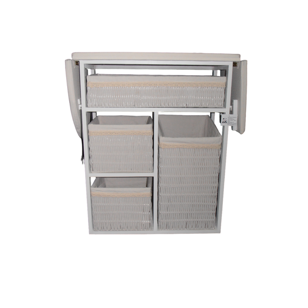 Mueble de plancha Lisboa color blanco con 4 cajones