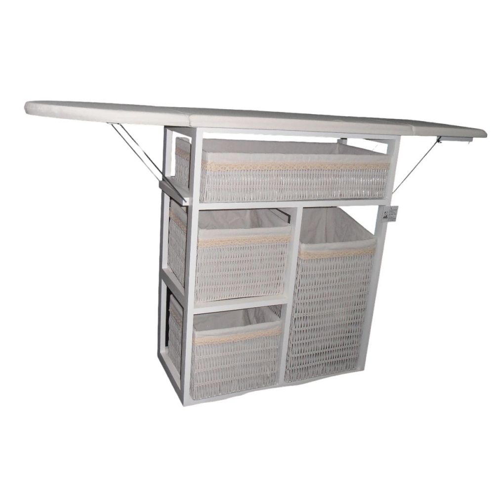 Mueble de plancha Lisboa color blanco con 4 cajones