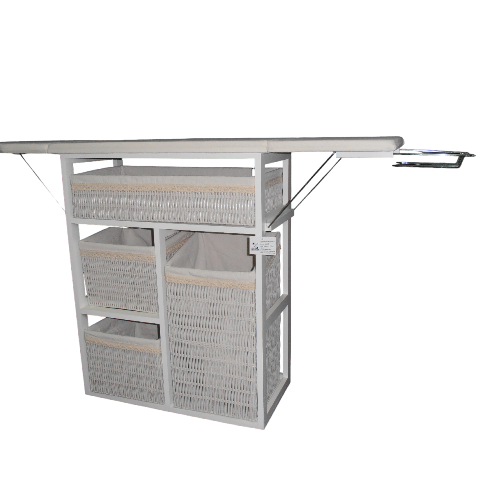 Mueble de plancha Lisboa color blanco con 4 cajones