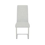 Pack de 4 Sillas Tapizadas en Símil Piel Gris Claro con Pata