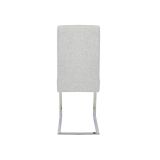 Pack de 4 Sillas Tapizadas en Símil Piel Gris Claro con Pata