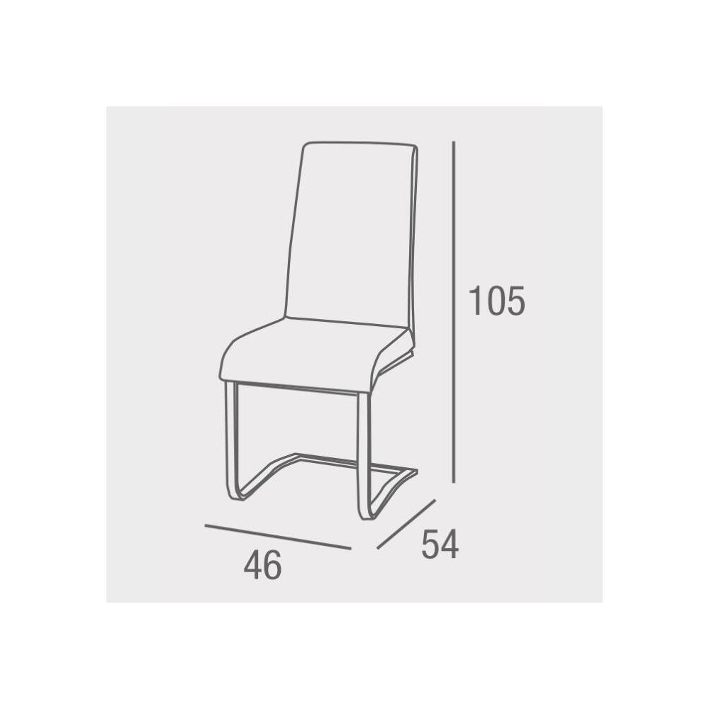 Pack de 4 Sillas Tapizadas en Símil Piel Gris Claro con Pata