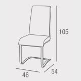 Pack de 4 Sillas Tapizadas en Símil Piel Gris Claro con Pata