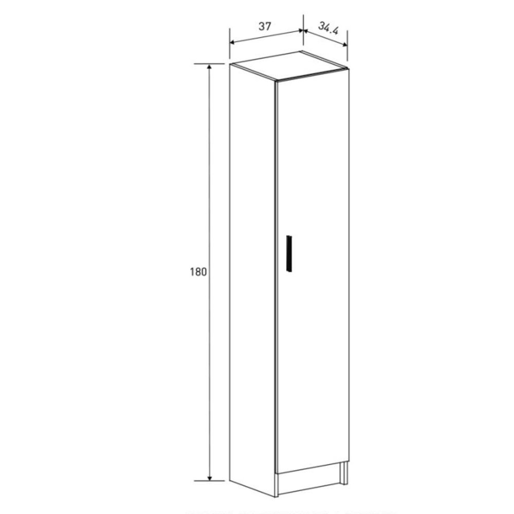 Mueble Multiusos Armario Auxiliar Color Mauvella, 37x180x35 cm