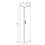 Mueble Multiusos Armario Auxiliar Color Mauvella, 37x180x35 cm