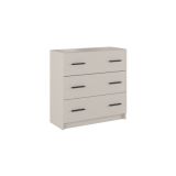 Cómoda de 3 Cajones para Dormitorio, Cajonera Dormitorio, Acabado en Beige, 80x81x34,4 cm