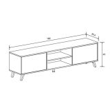 Mueble de TV + 2 Estantes, 2 Compartimentos