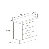Pack de Dormitorio con Cabecero de 160 x 120 cm + 2 Mesitas de Noche + Cómoda | Color Cambria y Blanco