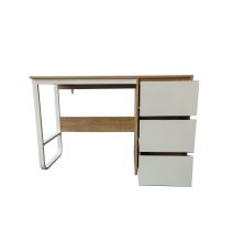 Escritorio Oficina 120 cm con 3 Cajones, Mesa de Ordenador Moderna, Tablero MDF y Melamina, Color Sonoma/Blanco, 120x48x74 cm